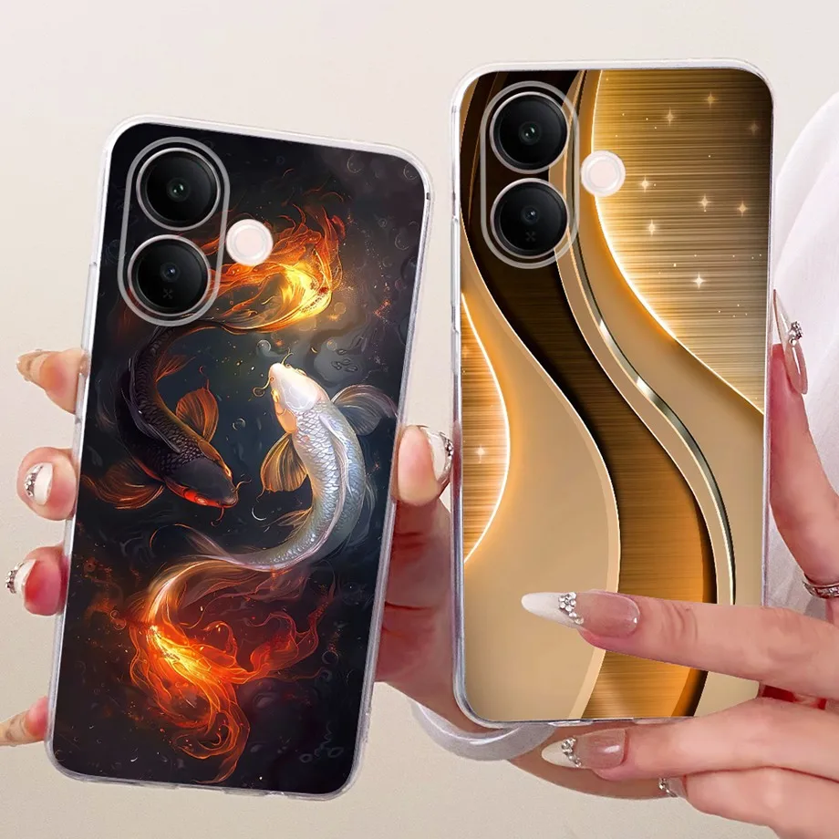 حافظة لهاتف فيفو T4 برو فيفو V60 V60Lite Fusion Funda غطاء ممتص للصدمات شفاف من السيليكون الناعم