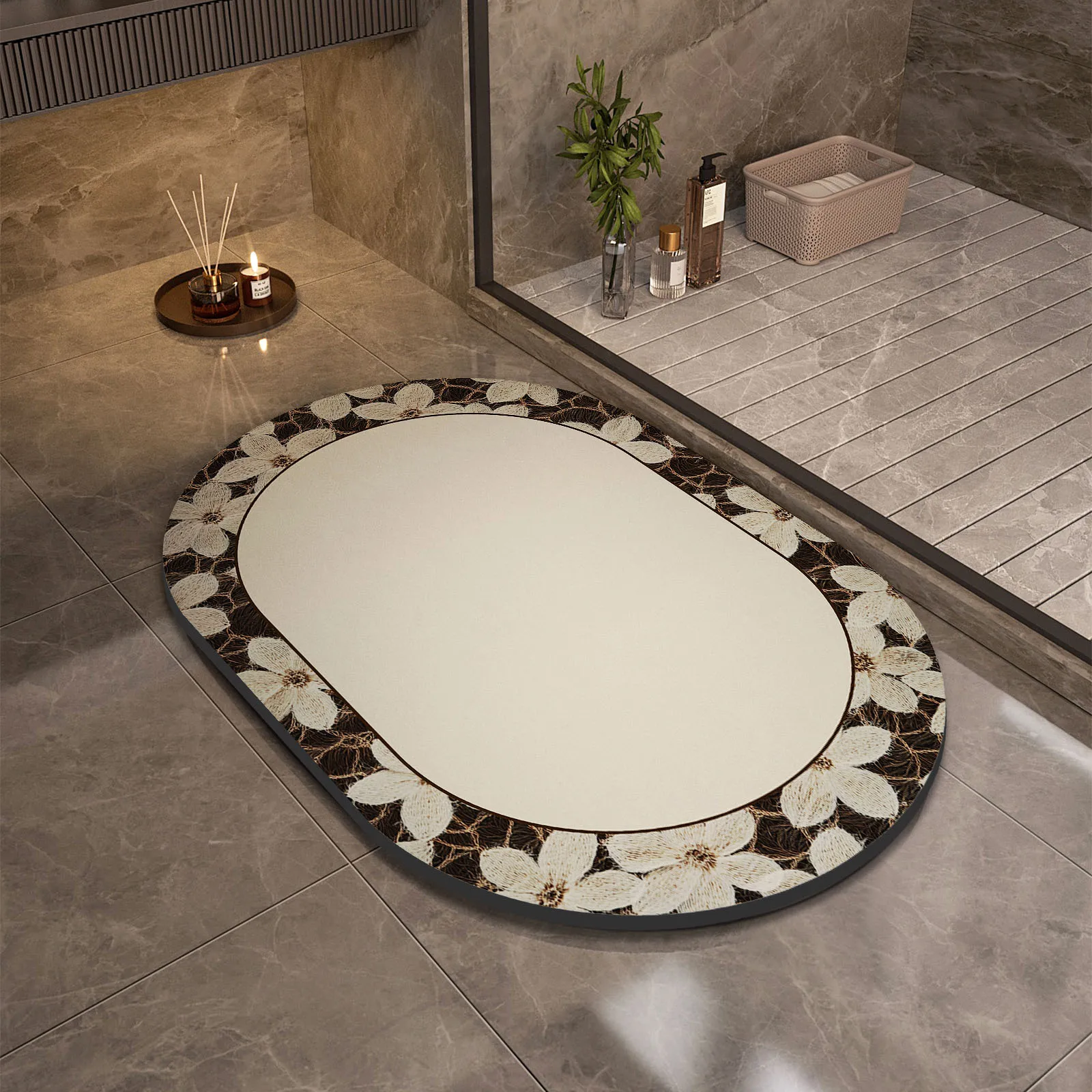 Bathroom Floor Mats Bath Rugs Super Absorbent Toilet Carpet Door Bath Foot Mats Non-slip Shower Rug Washable
