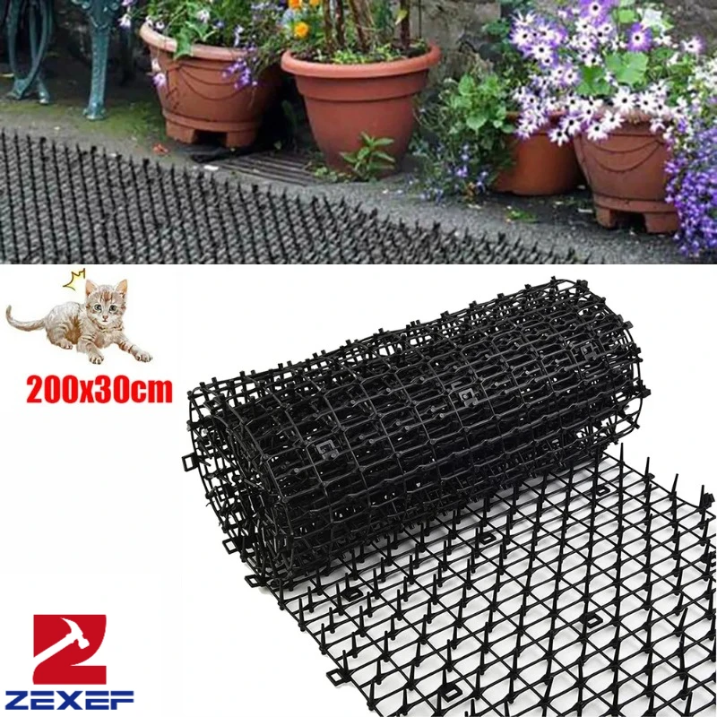 2M Dog Cat Scat Mat Animal Deterrent Repellent Plastic Scarer-Spike Tool ​Polypropylene Anti Cat Mat Household Garden Tools