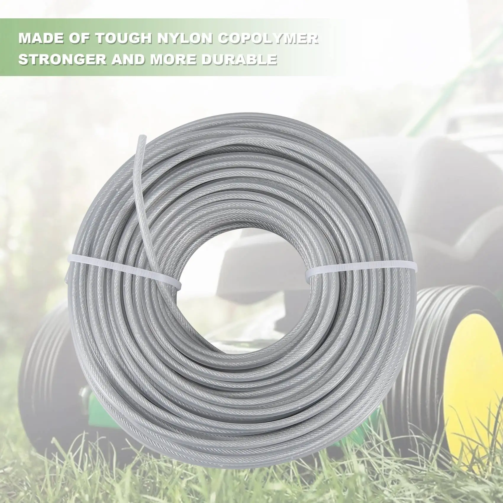 Wire Mowing Rope for Lawn Mower, Nylon Rope Head, Mowing Machine Acessórios, 41m