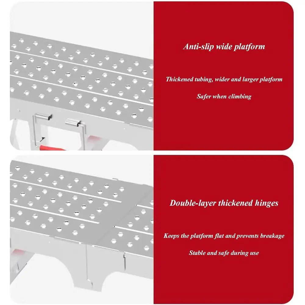 Adjustable Height Metal Scaffold Ladder for Industrial and Construction Use