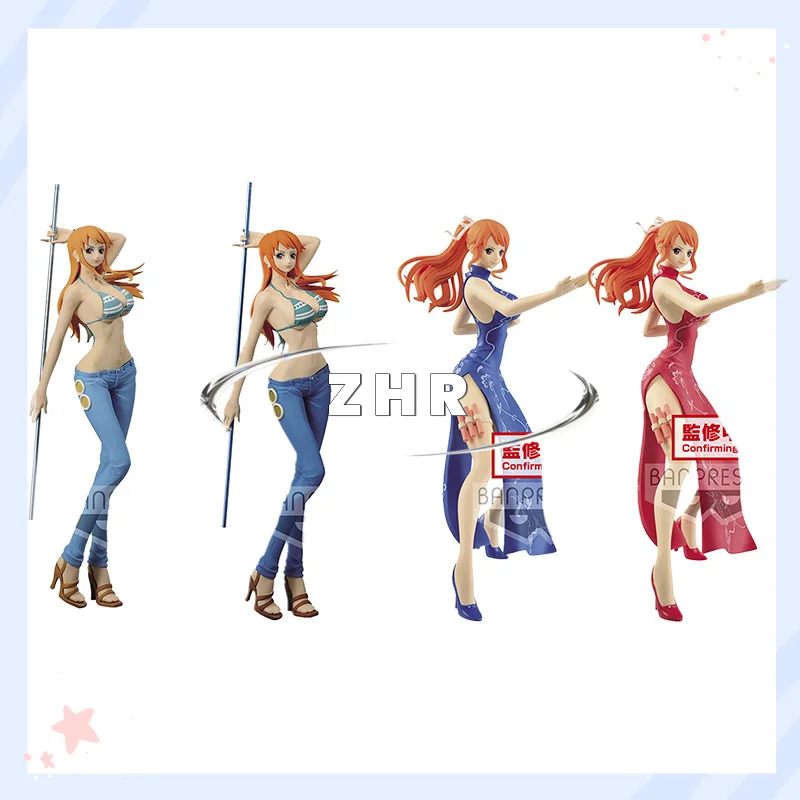 In Stock Bandai BANPRESTO One Piece Flash Charm SSP Kimono FDS Weather Stick Nami Animation Model Action Figure Collection Gift