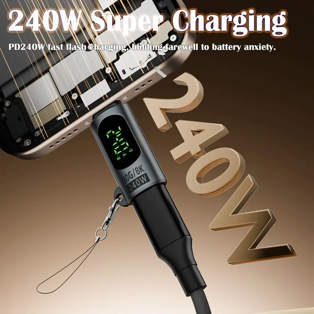 

Digital Display Type-C Converter 80Gbps 240W Power Meter Tester Emarker Chip intelligent Extension Connector Mobile Phone