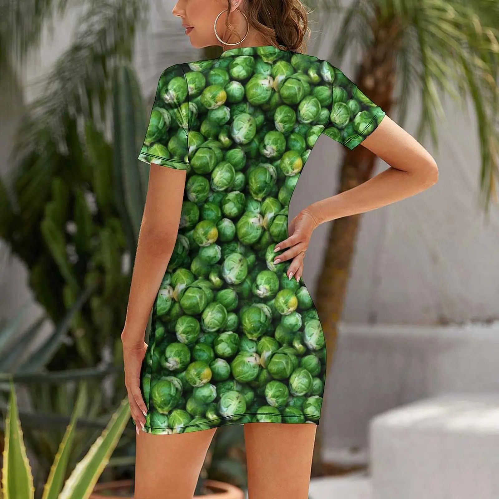 Sprouts Forever (pattern) Short Sleeved Dress dress summer summer dresses women 2025 clothing women summer 2025