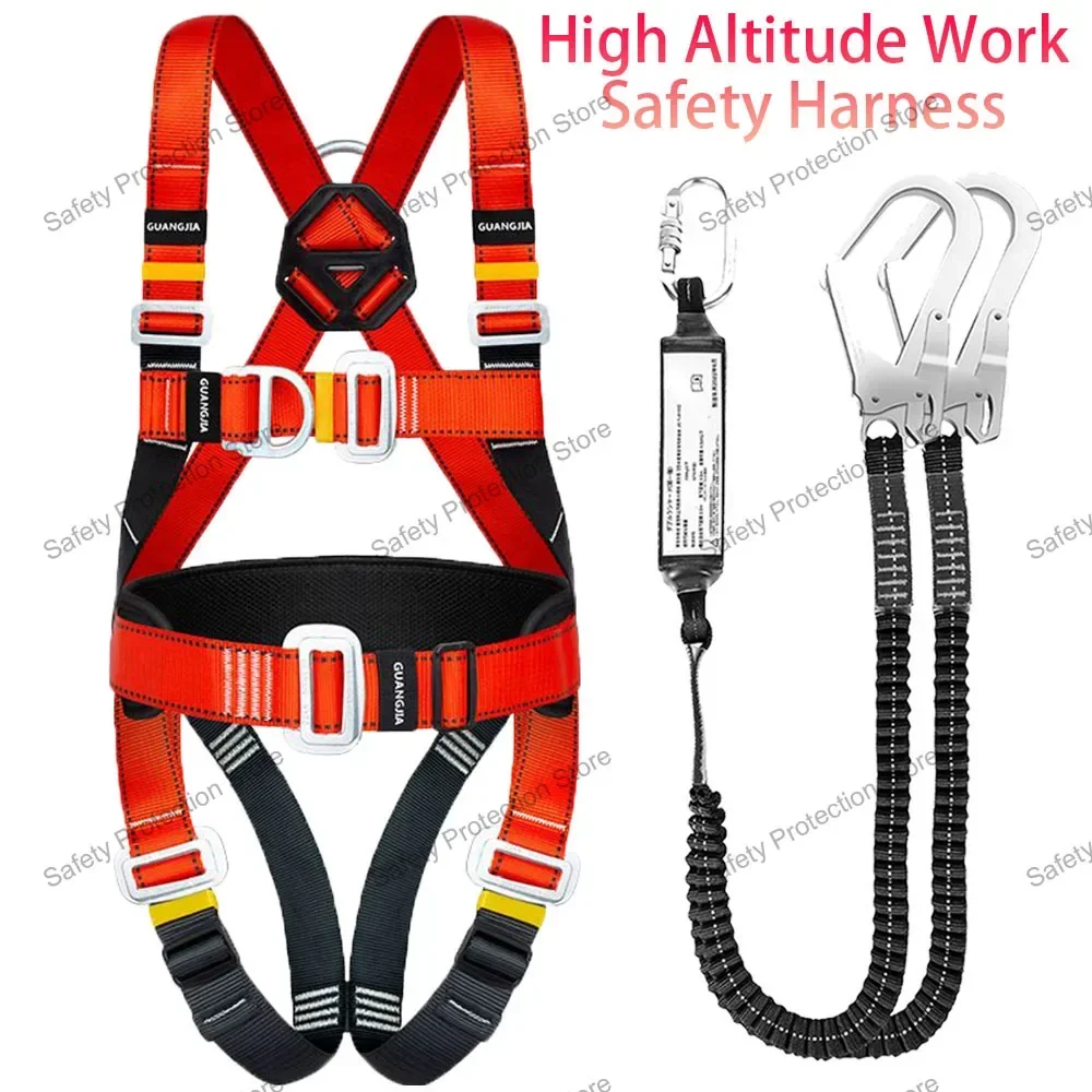 Full Body High Altitude Work Safety Harness Five-point Safety Belt Outdoor Climbing Training Construction Protective Equipment