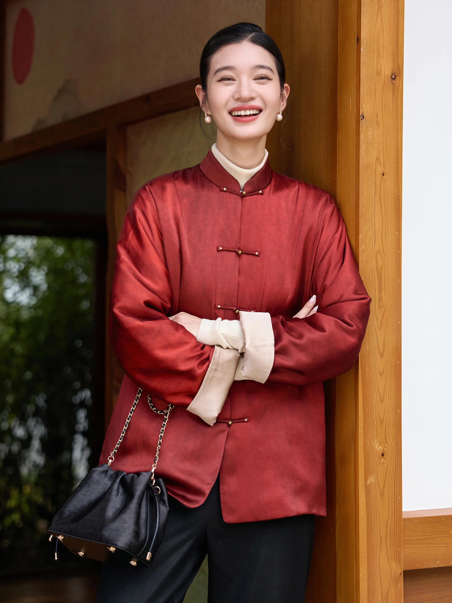 

Philosophy Tang Women's Winter Cotton Jaet Dyed Silk Satin Retro Rvated Tang Costume New Chinese Sle Long Sve Coat