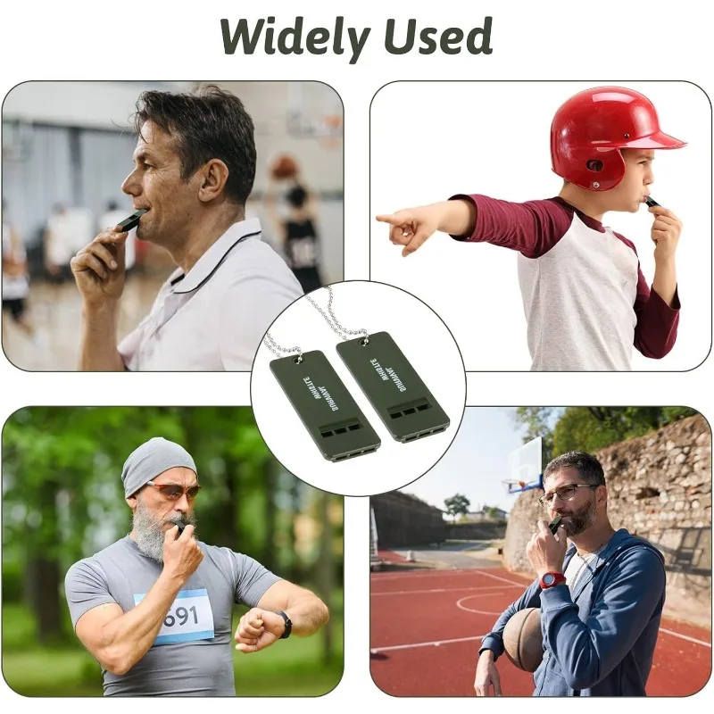 Emergency Survival Whistle, Loud High-Pitch Triple-Tube Lifesaving Whistle Set, Outdoor Safety Signal for Camping Hiking