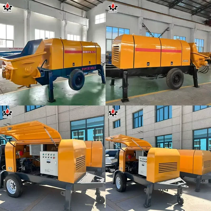 2026 CE Fully Automatic 10-15m3/h Small Portable Concrete Trailer Pump Mini Mobile Concrete Pump for Sale