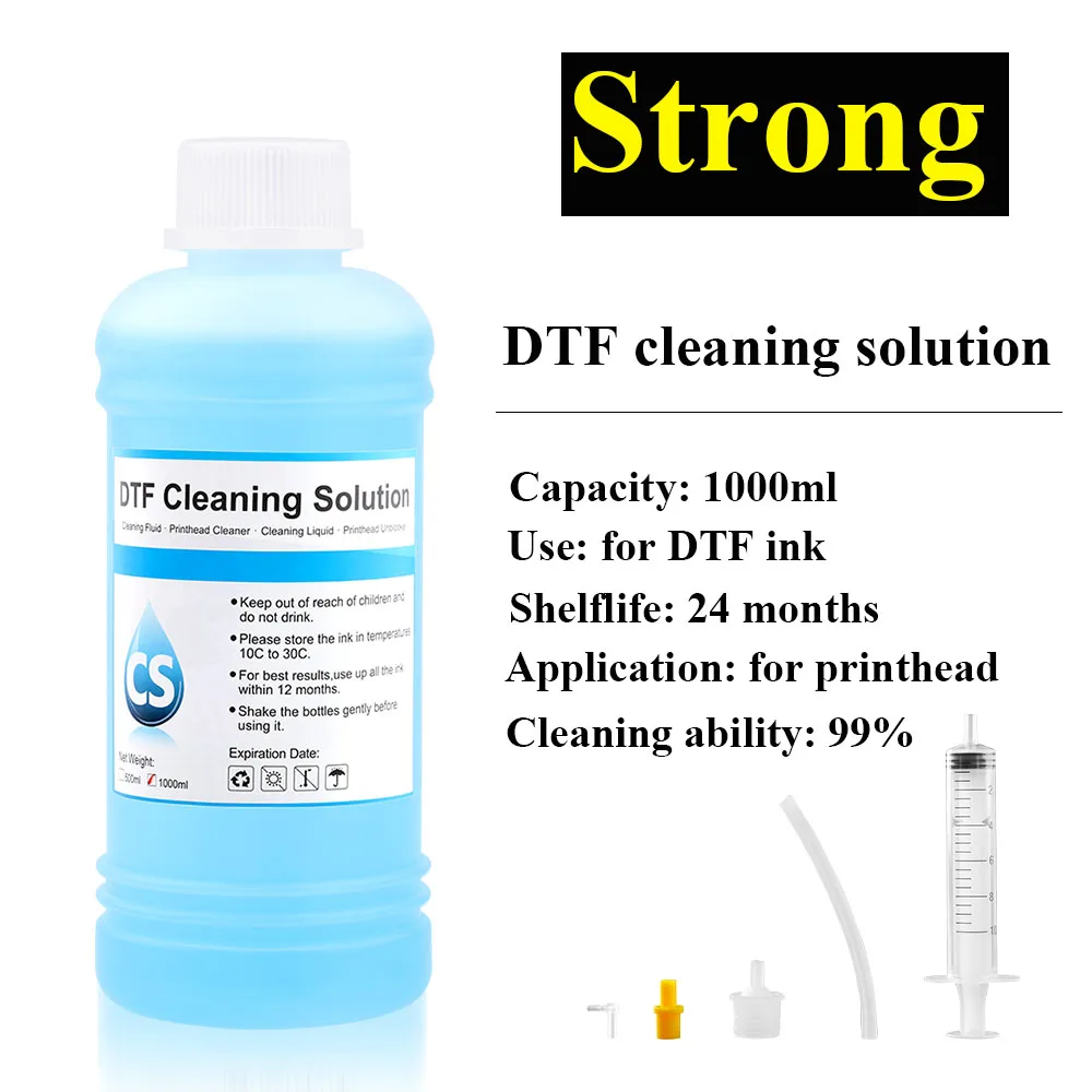 Newest 1000ml DTF ink cleaning Solution Strong Cleaning for Epson DX4 DX5 DX7 L1800 L805 L800 1390 I3200 DTF cleaning Liquid