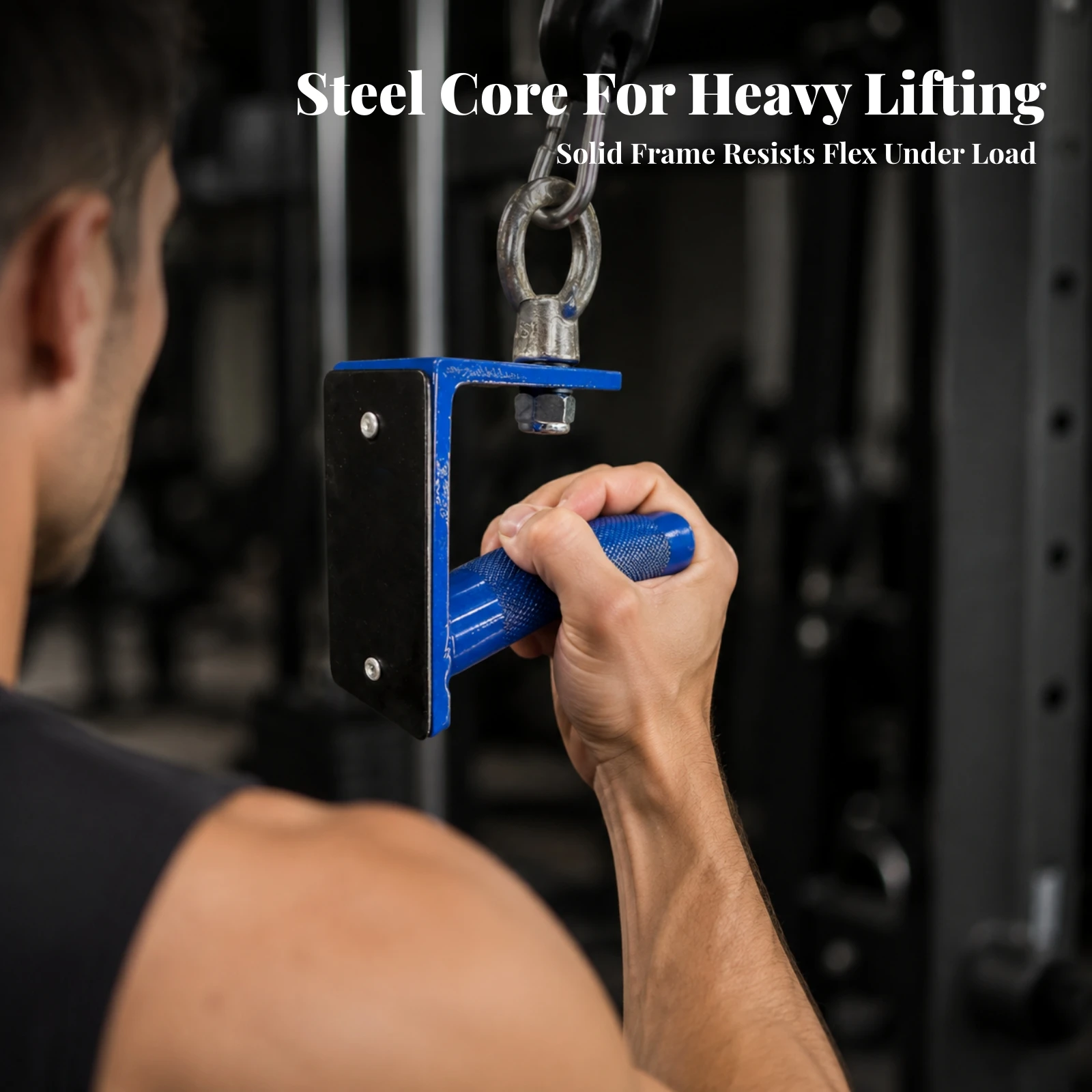 Cable Machine Handle Multifunctional Accessory Gym Equipment Angled for Strength Training