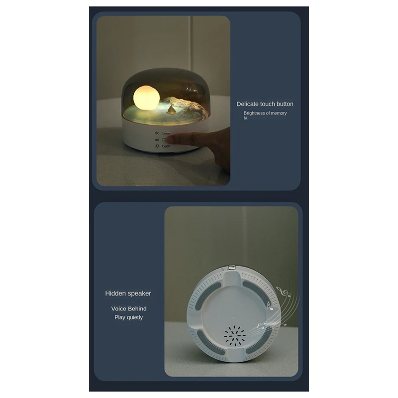 Night Light Bluetooth Speaker Bedside Lamp Moon Atmosphere Lamp 2 In 1 Bluetooth Music Lamp Rechargeable LED Lamps