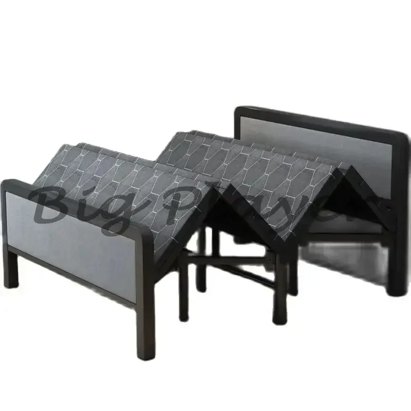 *Folding Bed Double Home Simple Rental House Noon Break Bed Office Single Nap Hard-Based Bedroom Sets Beds