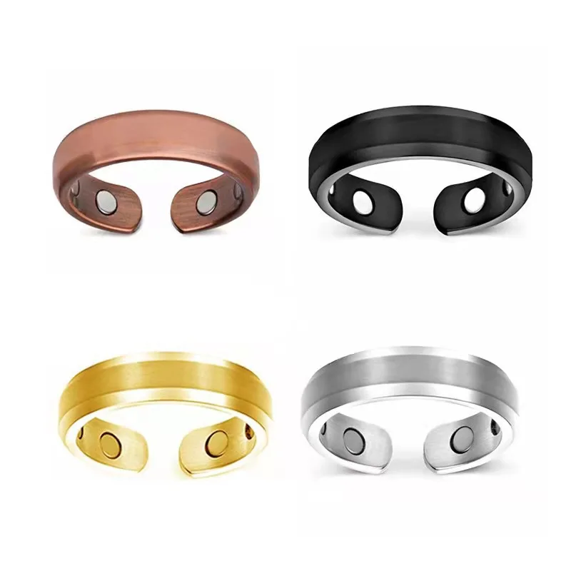 1PCS Hot Selling multi-color Magnet ring, Rose Gold Creativity And Simplicity jewelry, open-ended Ring Fashionable Commuting