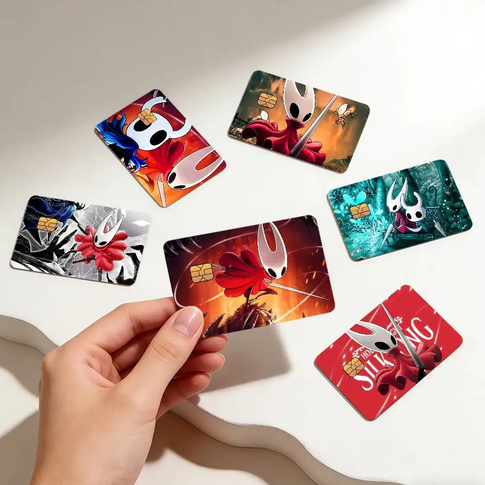 game funny fanart H-Hollow Knight S-Silksong creative Bank card Sticker Covers Chip Cards Credit Card Skins Scratch protection