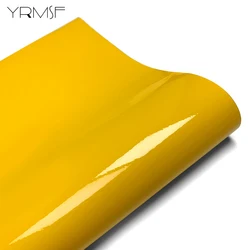 Glossy Car Sticker Vinyl Auto Tuning Waterproof Vinyl Wraps Motorcycle Stickers Adhesive Yellow Car Film for Vehicle Accessories