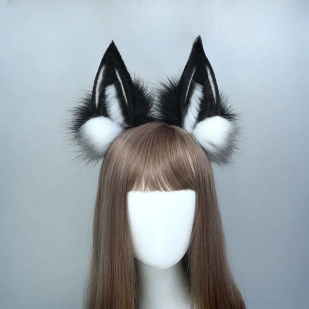 Cute Lolita Cat Ears Headband JK Hair Hoop Wolf Dog Hair Band Animals Furry Cosplay Headwear Female Hair Accessories