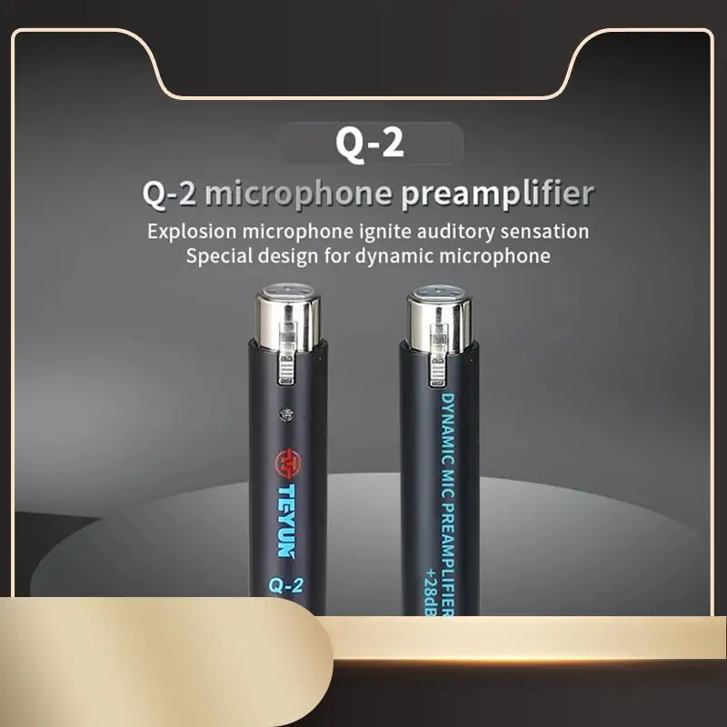 

TEYUN 1 PCS Black Q2 Microphone Dynamic Preamplifier 48V Metal Structure Q-2 For Live-N36R