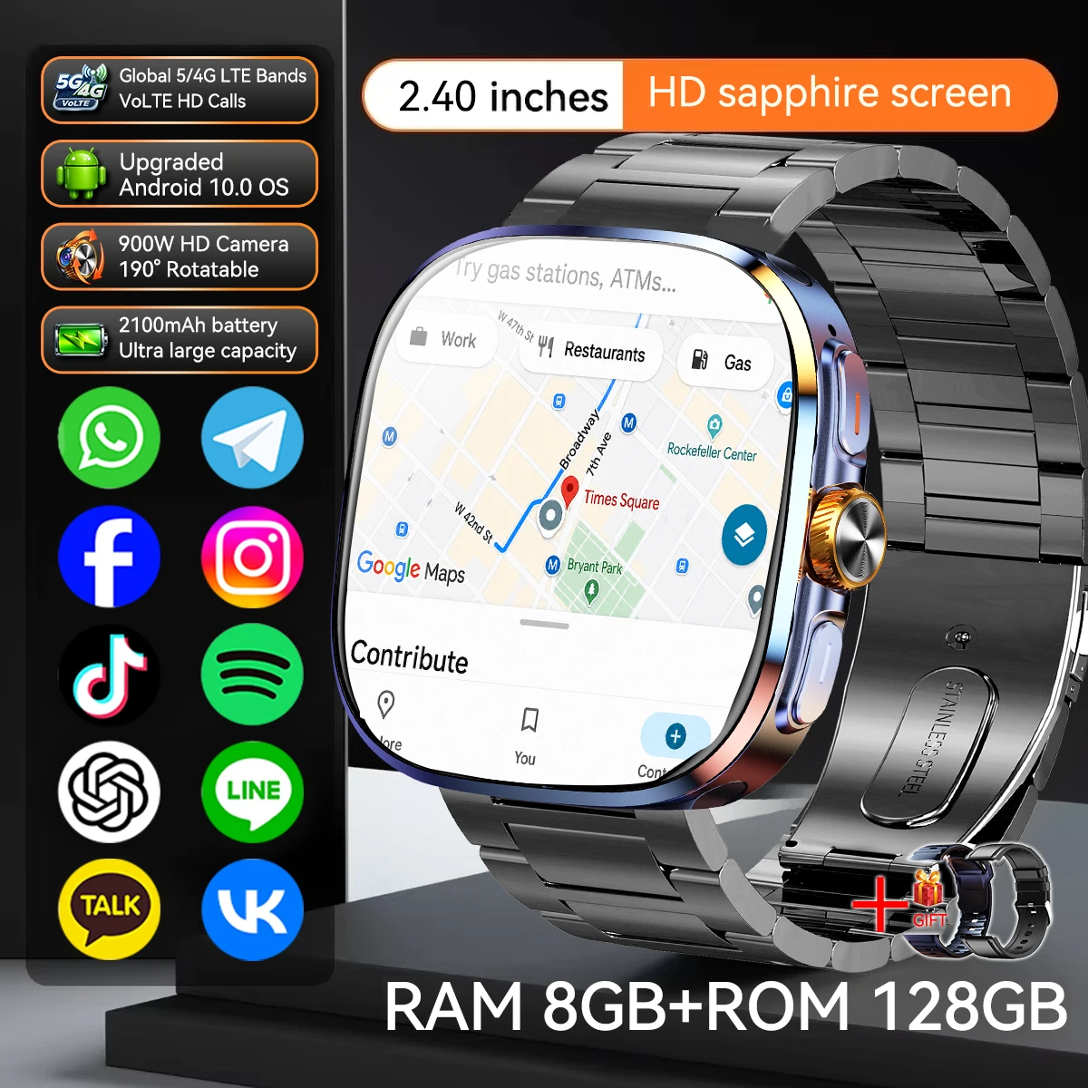 5G/4G Full Network Smart Watch with AMOLED Screen