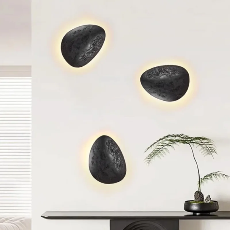 

Nordic Creative & Japanese Wabi-Sabi Travertine LED Wall Lamp - for Background Wall, Corridor & Bedroom Bedside