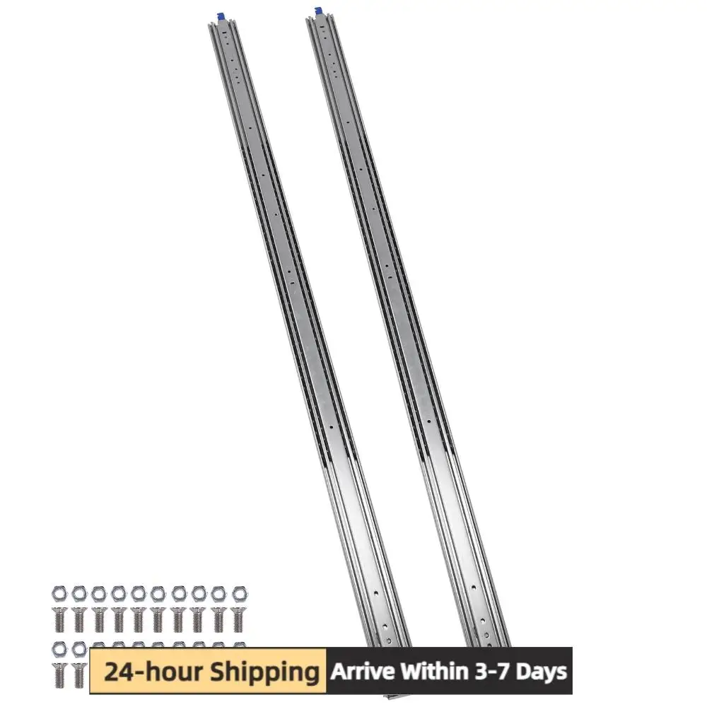 

Пара 68-дюймовых направляющих с шарикоподшипниками для бокового монтажа с полным выдвижением и фиксацией, выдвижные направляющие для ящиков с шарикоподшипниками, нагрузка до 500 фунтов