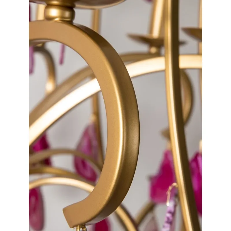 American bedroom chandelier dining room light creative personalized lighting purple agate cloakroom crystal light duplex floor l