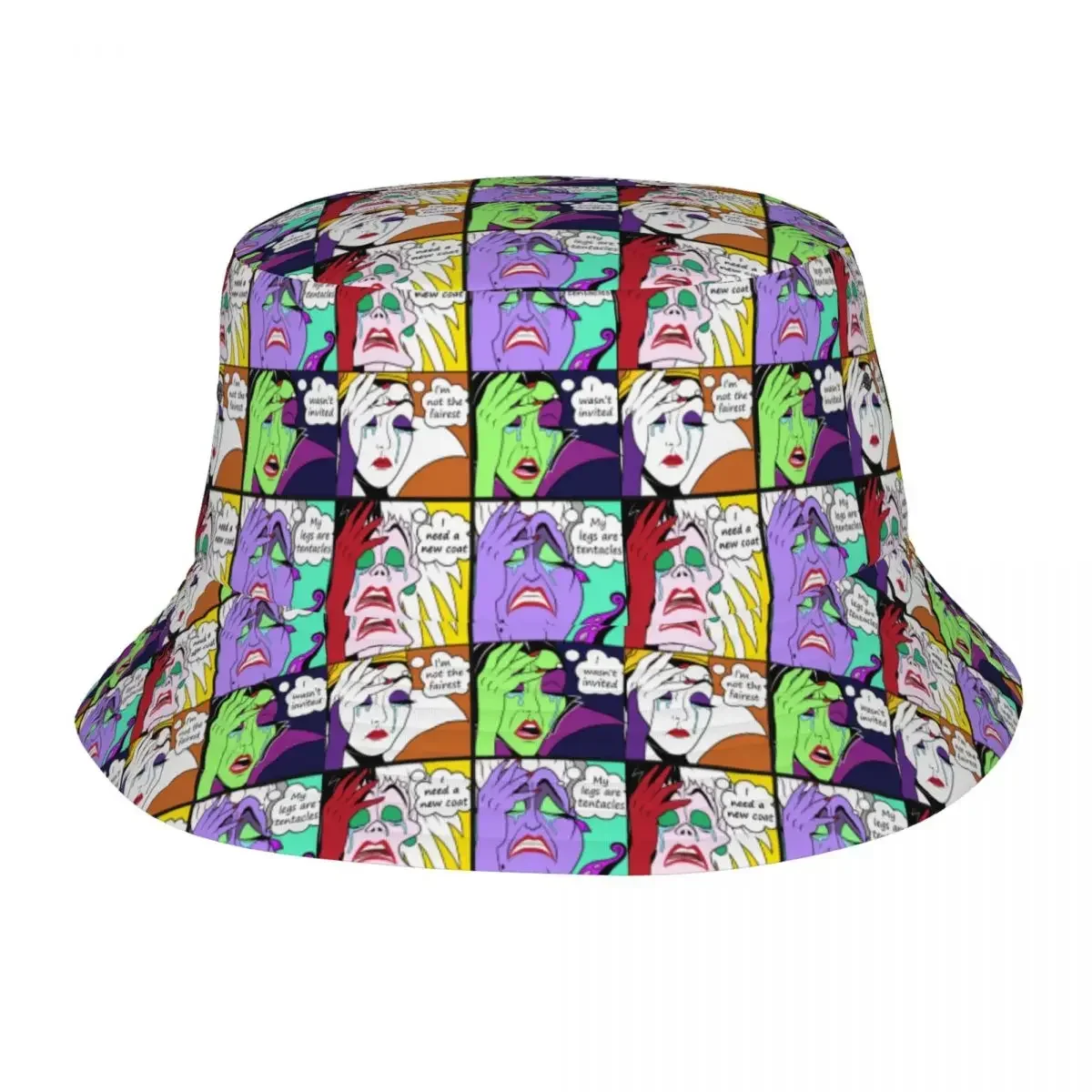 Teen Bucket Hat Snow White Villain World Problems Evil Wicked Summer Beach Headwear Vacation Fishing Cap Panama Hat