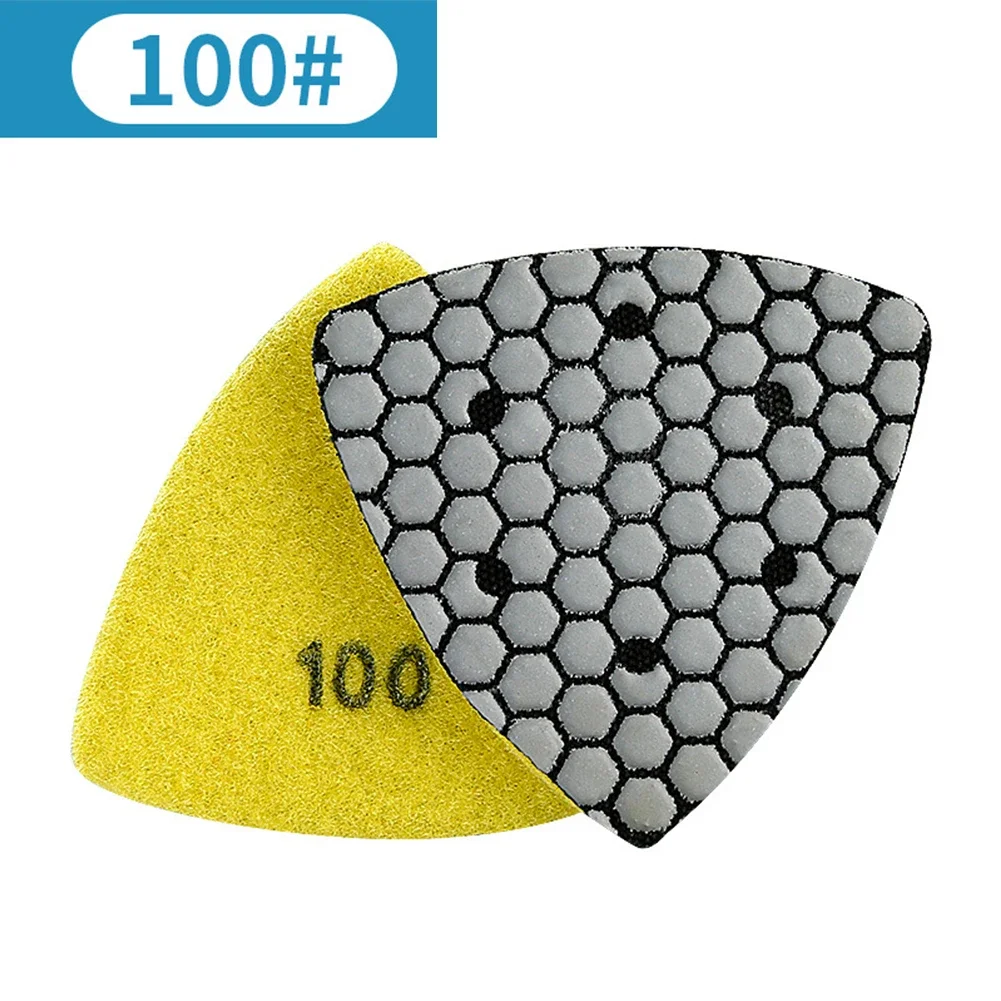 Dry Polishing 90mm Triangle Emery For Pads For Stone Sanding Discs Compatible With For Granite Marble Concrete And Terrazzo