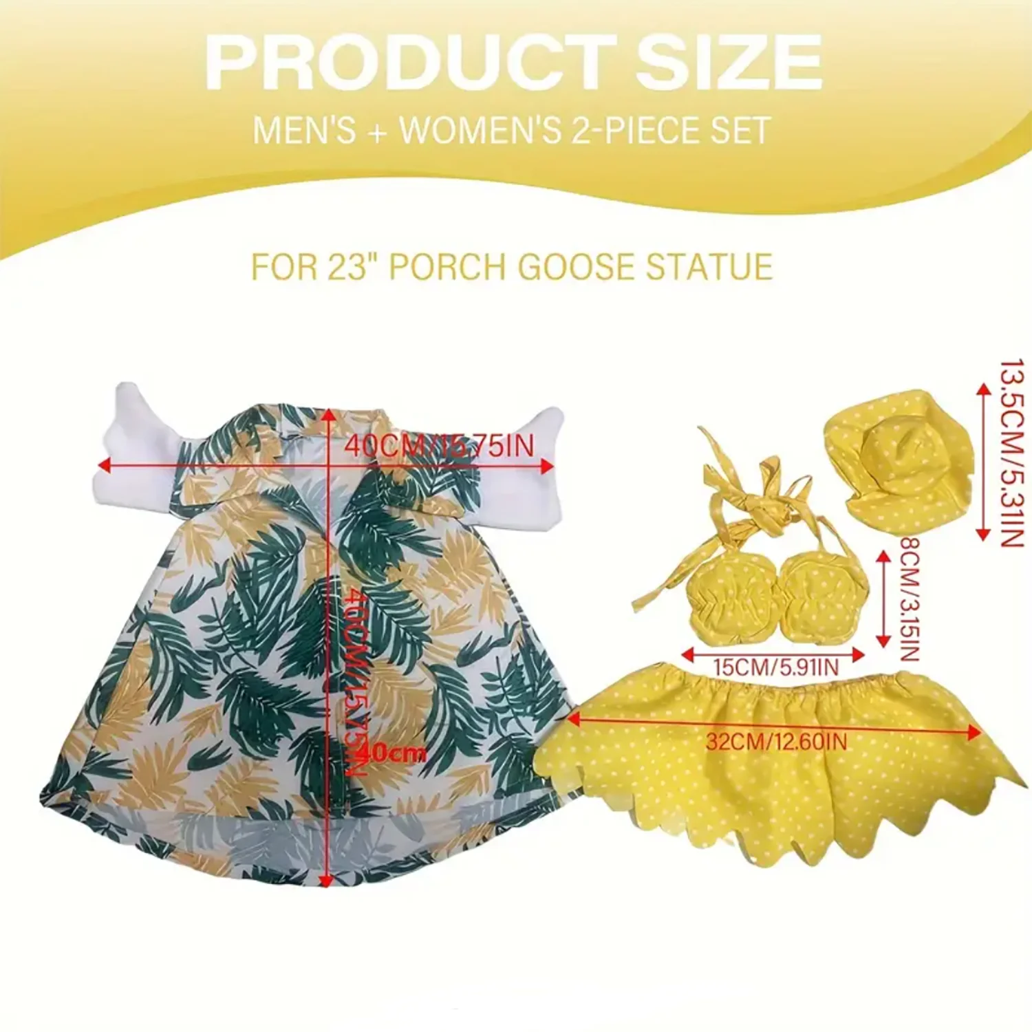 2 Set of Hawaiian Goose Outfit, Fashion Design Lawn Porch Goose Bikini Costumes Summer for 23