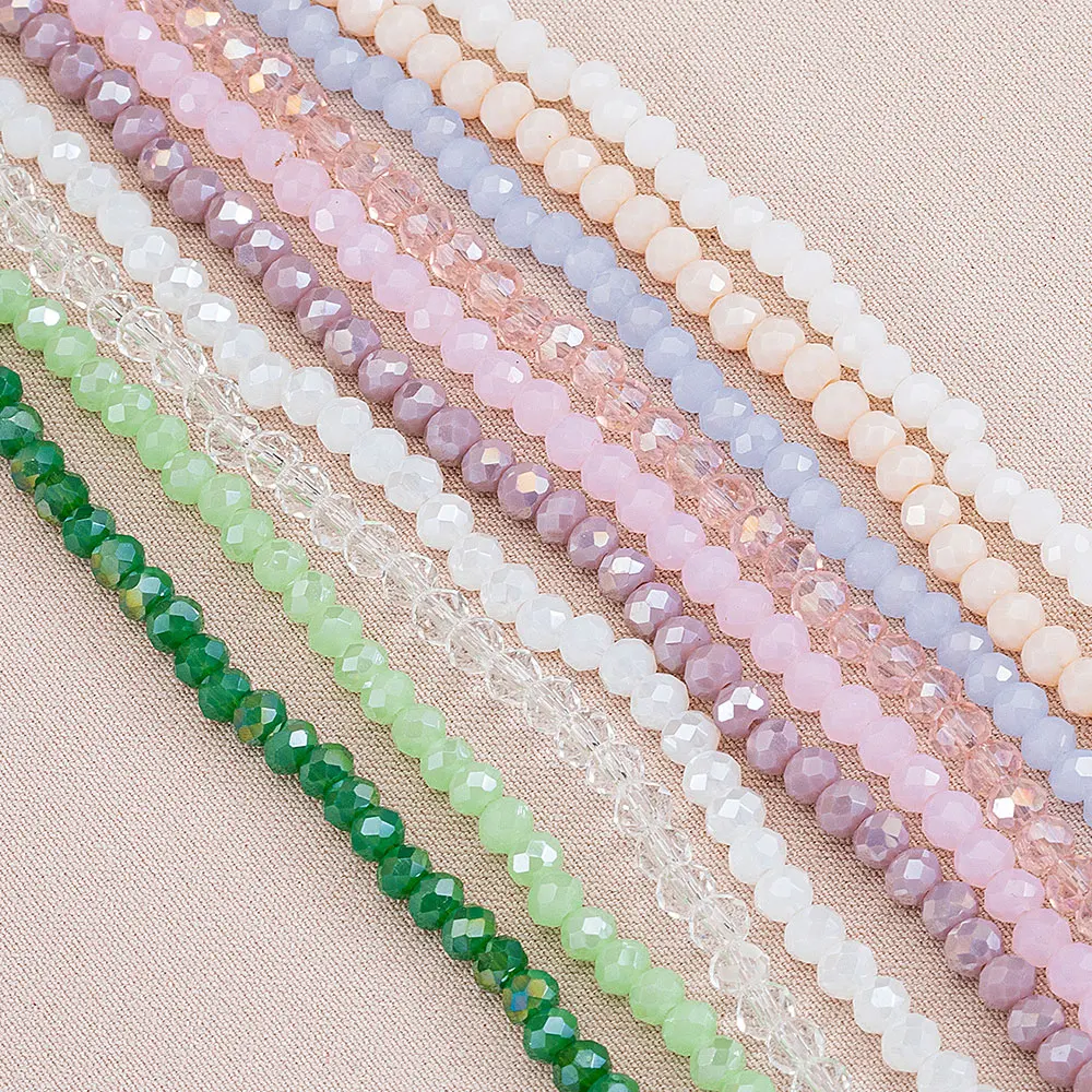 120 stücke/Los 3,6mm Kristallglas Rondelle Perlen Österreich facettierte runde lose Abstands perlen für DIY Schmuck Herstellung Armband Halskette – Detail 1