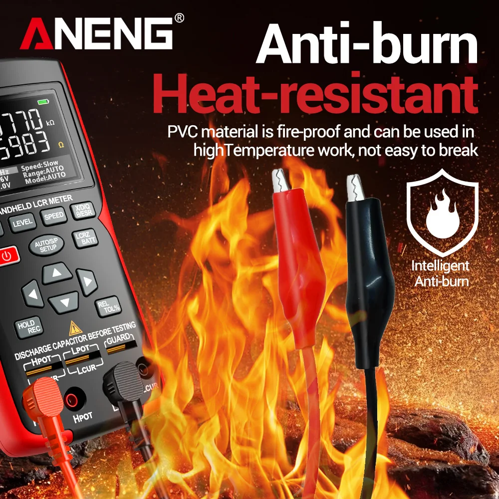 ANENG 10A Universal Multimeter Test Leads Alligator Clip Probe Silicone Insulated Anti-burn Heat Resistant Cable for Multimeter