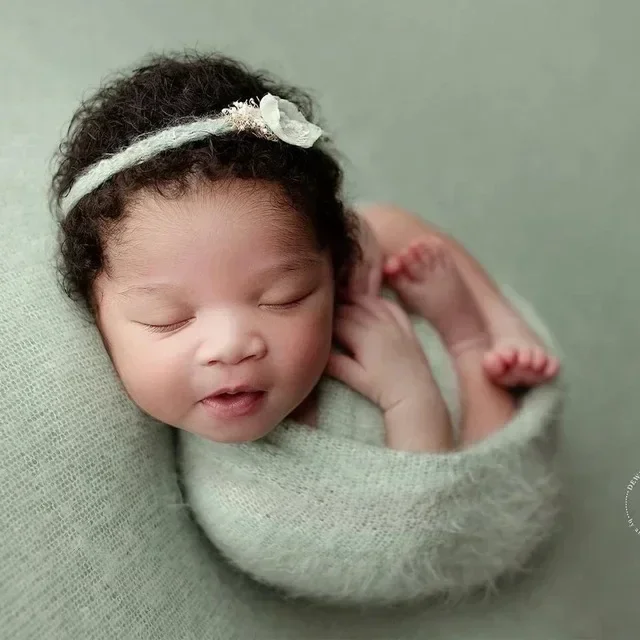 Soft Stretch Wrap for Newborn Photography, Polyester Swaddle Blanket Prop for Baby Photoshoot, Studio & Baptism Gift