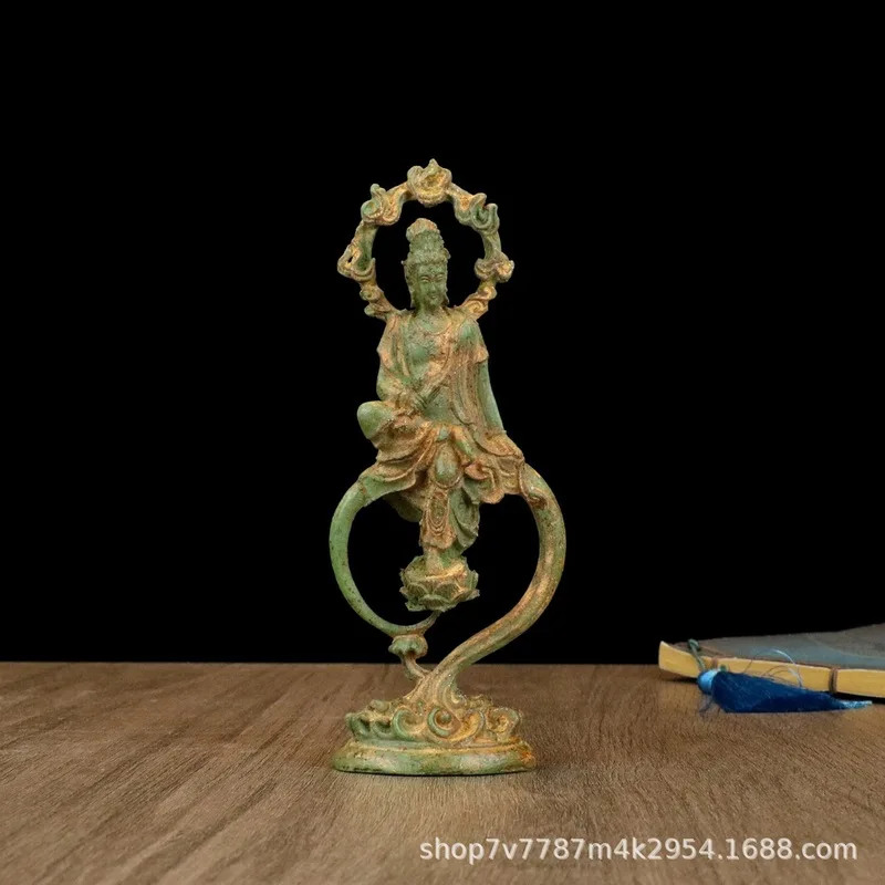 Brass alloy craft statue of Guanyin Buddha for home decoration