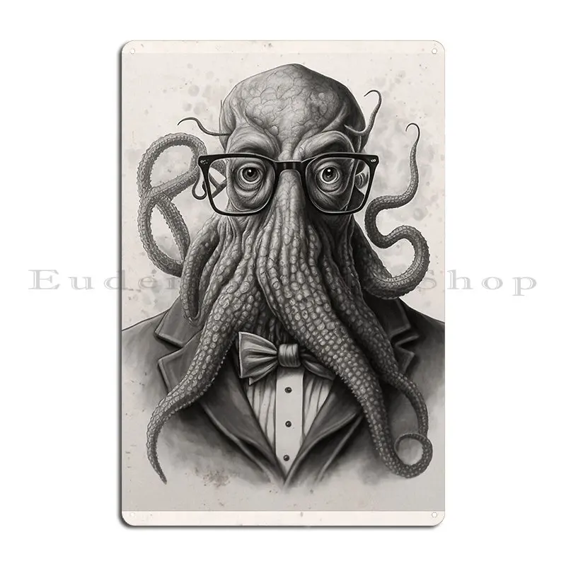 Portrait Of Gentleman Cthulhu Metal Plaque Wall Mural Kitchen Create Wall Decor Garage Tin Sign Poster