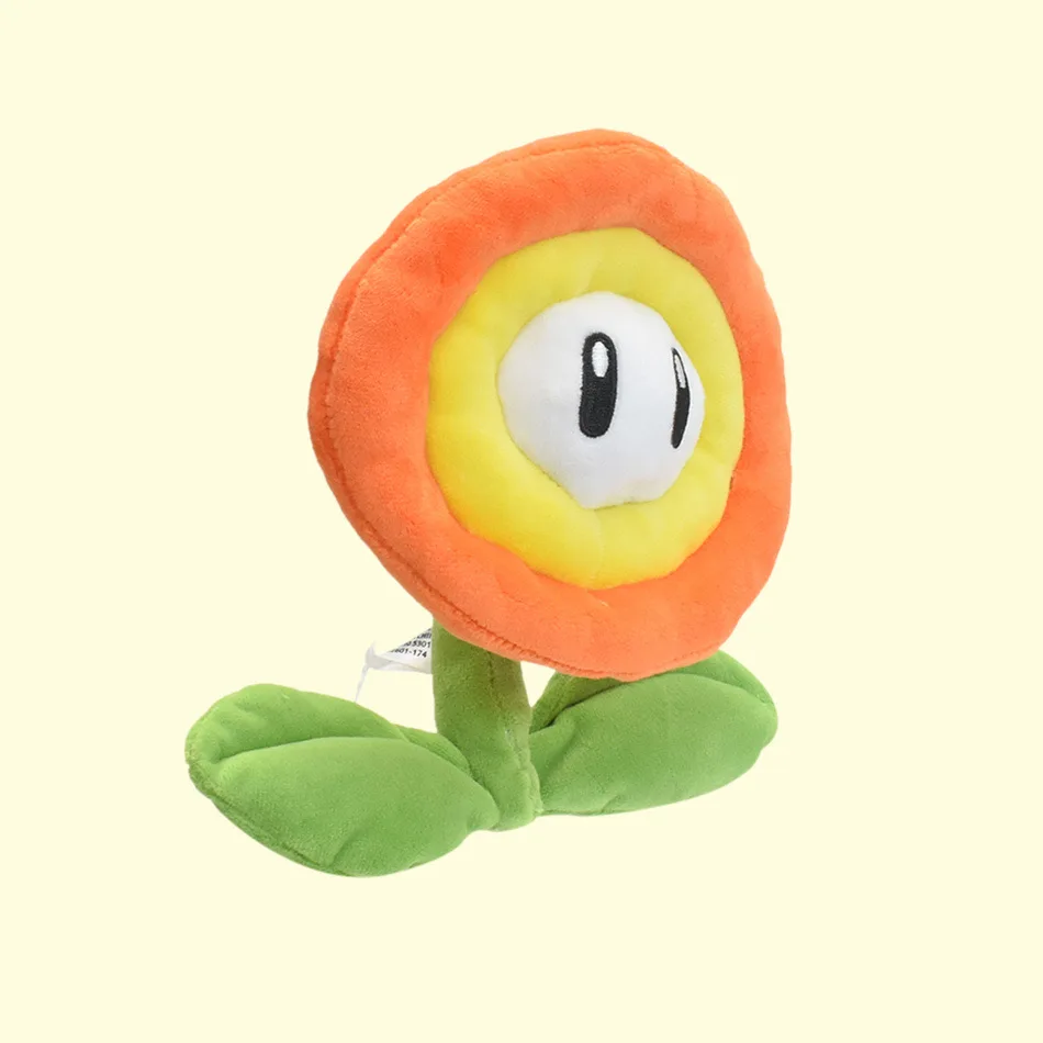 Super mario girassol estrela amarela laranja chama flor azul gelo flor pentagrama simulação boneca de pelúcia