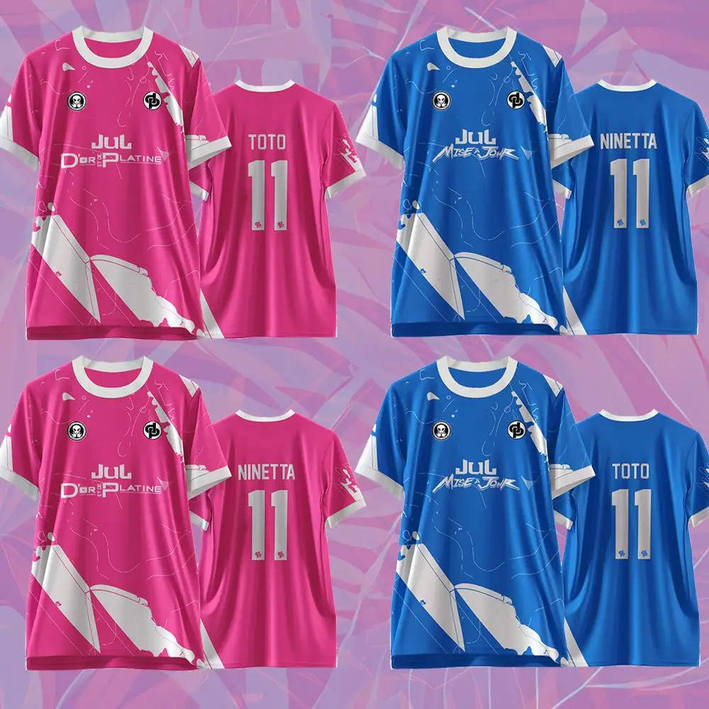 

2025 New JUL Toto Ninetta Printed Soccer Jersey Street Style Fashion Sports T-Shirt Unisex Training Breathable Crew Neck Top