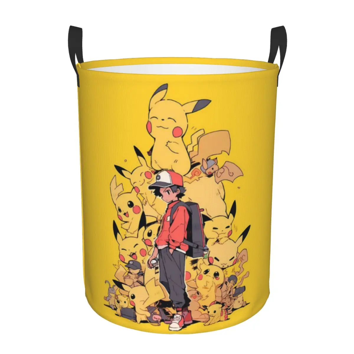 Custom P-Pikachus Anime Laundry Basket Collapsible Large Clothing Storage Bin Baby Hamper