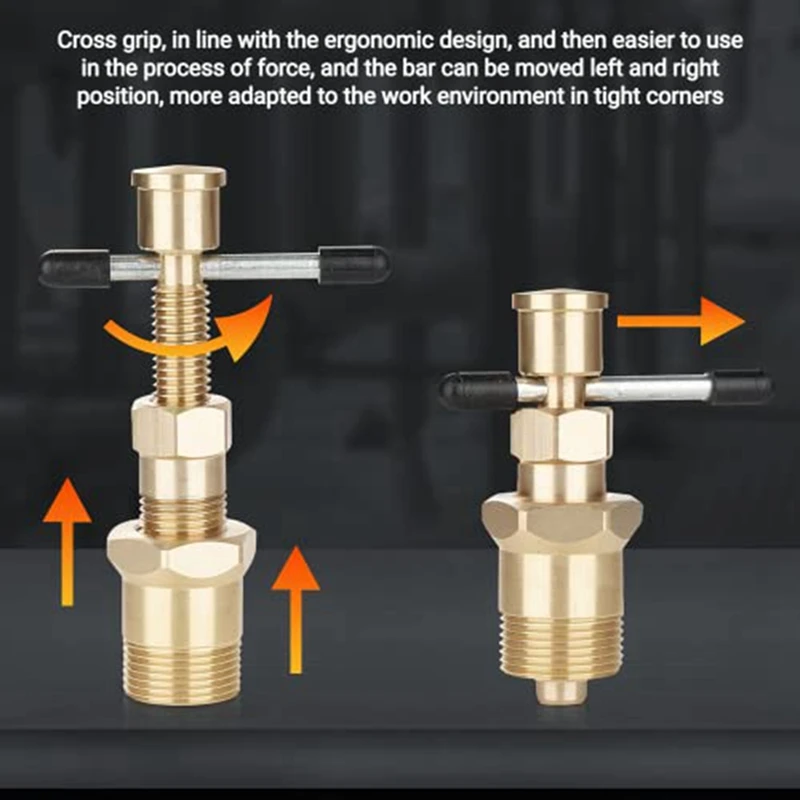 Extractor de Oliva de latón, herramienta extractora adecuada para tuberías de latón con diámetros de 1/2 pulgadas y 3/4 pulgadas