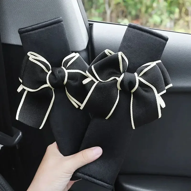 

2pcs Seat Belt Covers Car Shoulder Pad Seat Belt Car Accessories for Adults Youth Kids Interior Princess Bow Decor Car