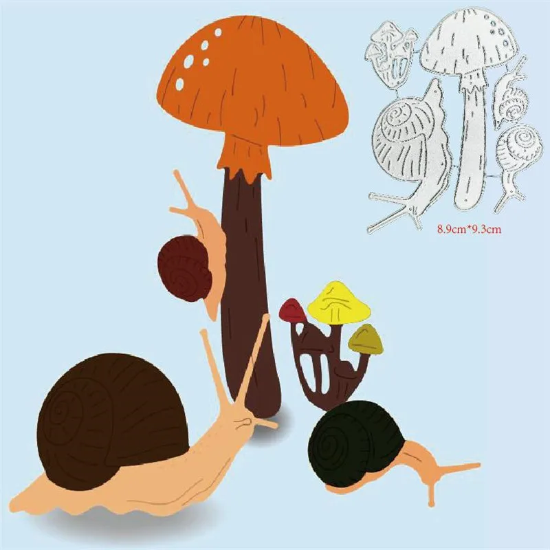 

Snail Mushroom House Metal Cut Dies Stencils for Scrapbooking Stamp/Photo Album Decorative Embossing DIY Paper Cards