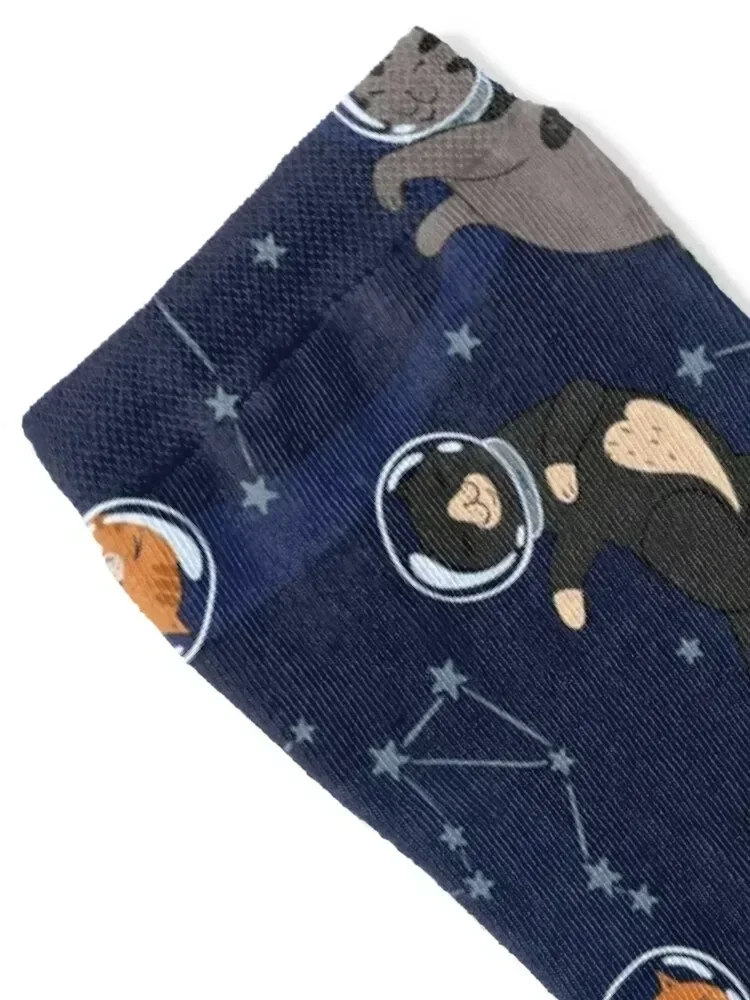 Space Meows Socks Run Crossfit hip hop Stockings Women Socks Men's