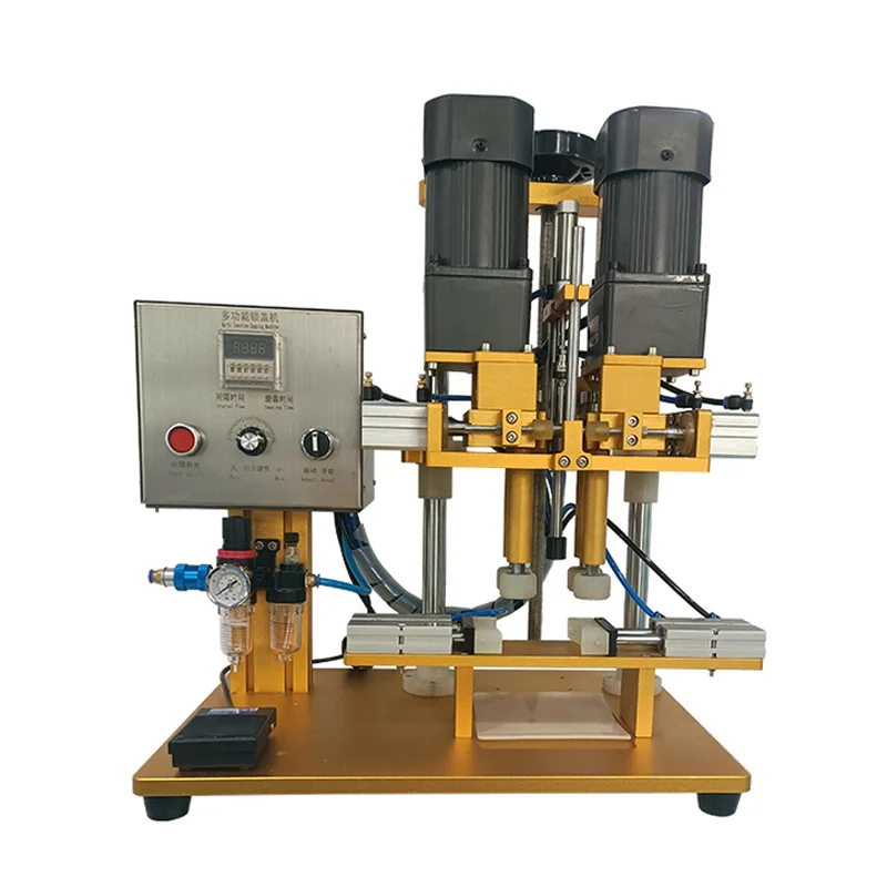 brand new Semi-automatic Electric Desktop Bottle Cap Tightener Sealing Machine 4 Wheels Duckbill Auto Bottle Capper