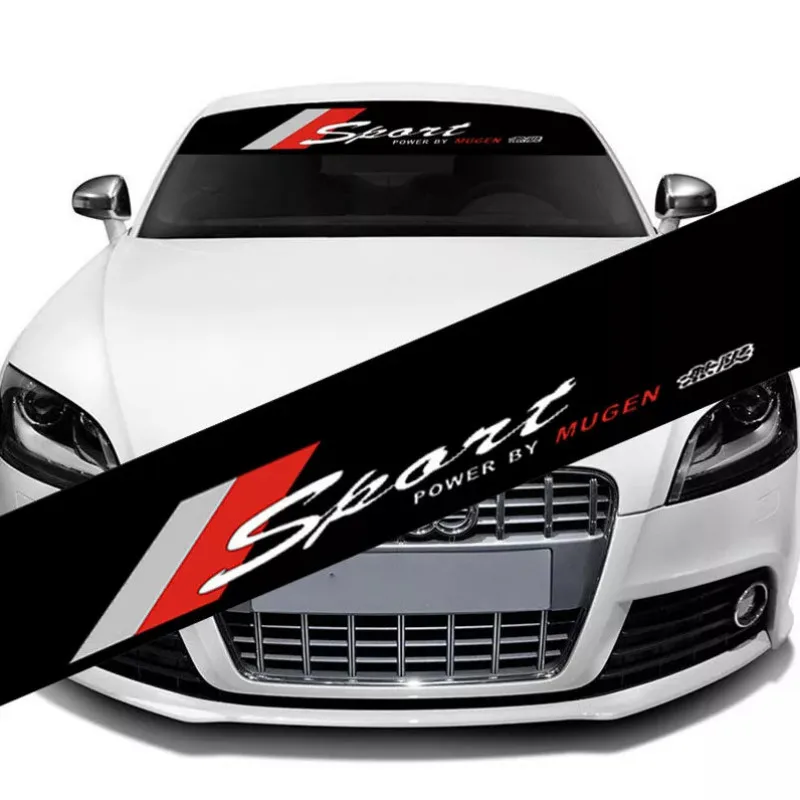 

130cm SPORT Power By Mugen Car Front Windshield Decal Vinyl Stickers Auto Window Sun Shade Decorative