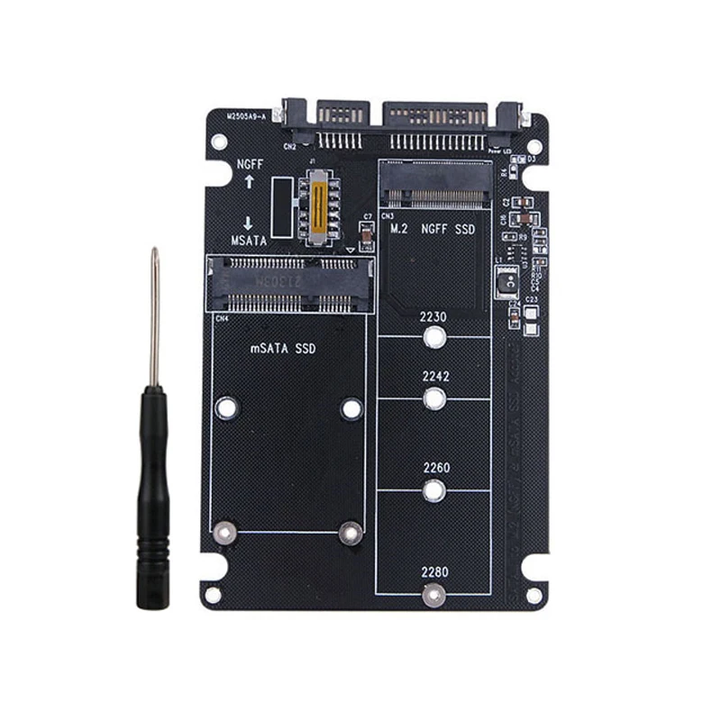 M.2/mSATA to SATA Adapter M.2 NGFF mSATA SSD to SATA3.0 2.5\