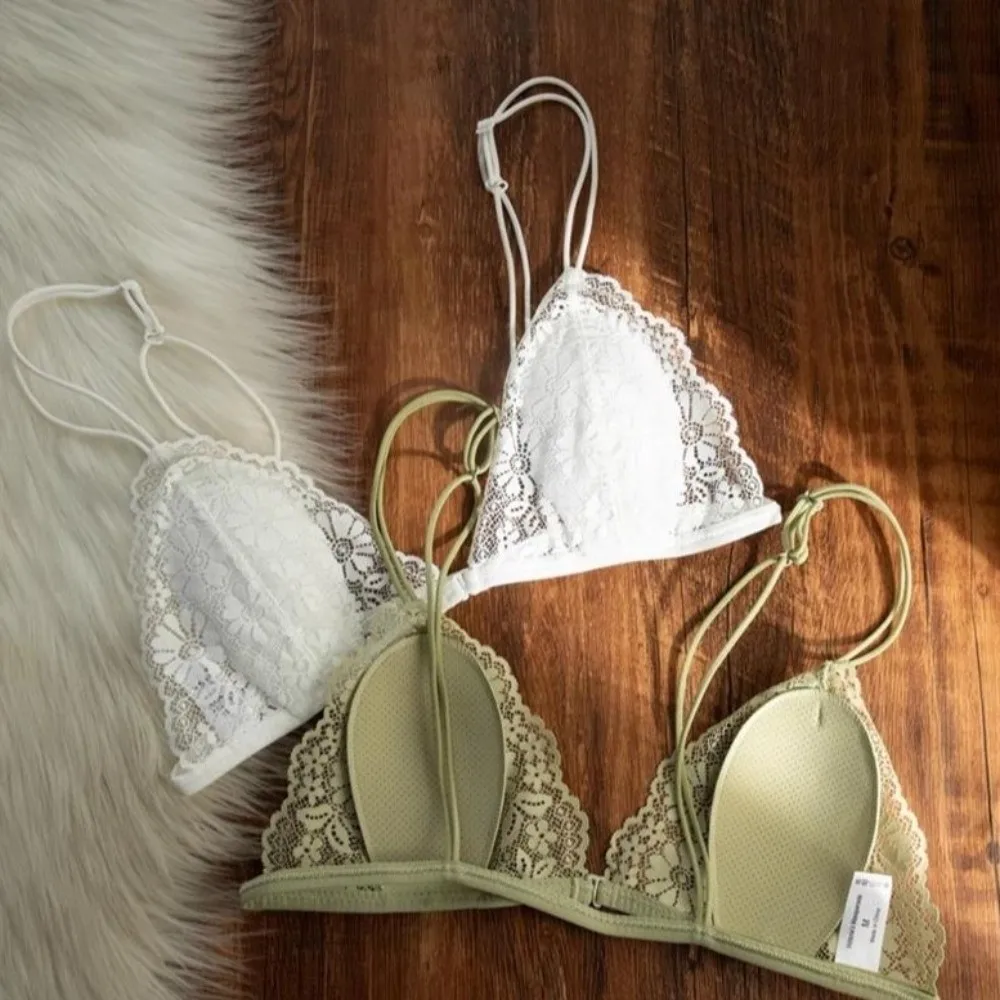 Ultra-thin Shoulder Strap Lace Wireless V Bra Front Button Lingerie Shockproof Brassiere for Women Gathered Breasts Anti-sagging