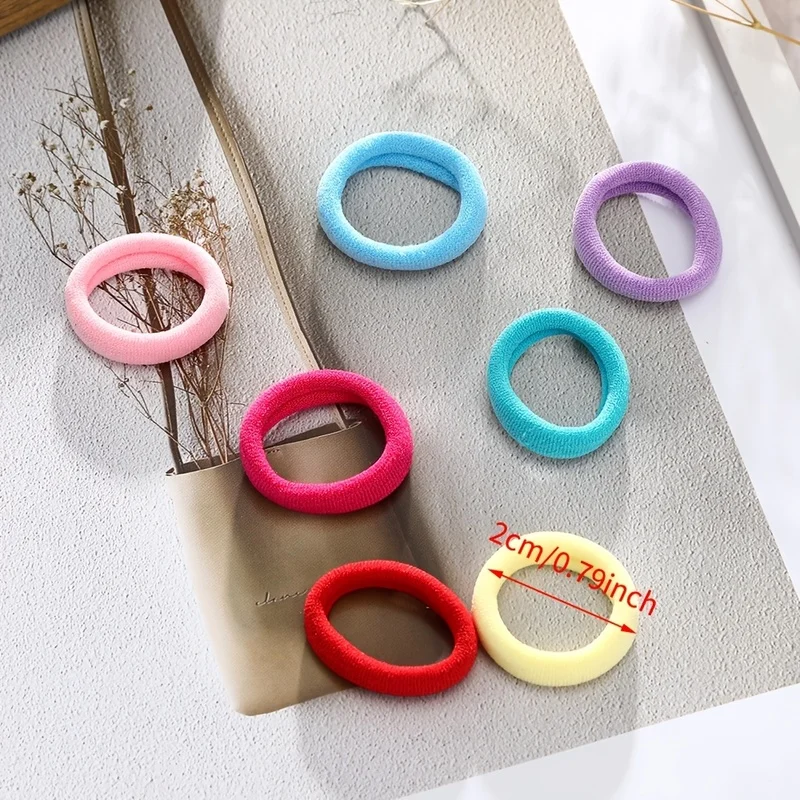 300 Basic Colored Hairbands and Hair Rollers, Includes a Ponytail Clip and a Flexible Hair Tie, Suitable for Daily Use