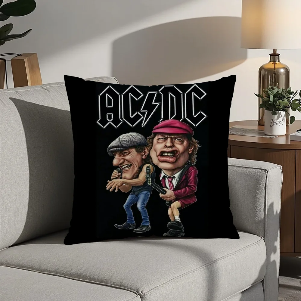 A-AC D-DC R-Rock Band Pillow Case Plush Fabric Soft  Pillowcase Double Sided Print Cushion Cover Household Gifts