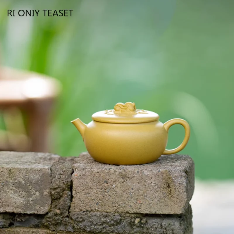 160ml Yixing Purple Clay Teapot Beauty Tea Infuser Large Caliber Tea Pot Handmade Cute Rabbit Kettle Chinese Zisha Tea Set