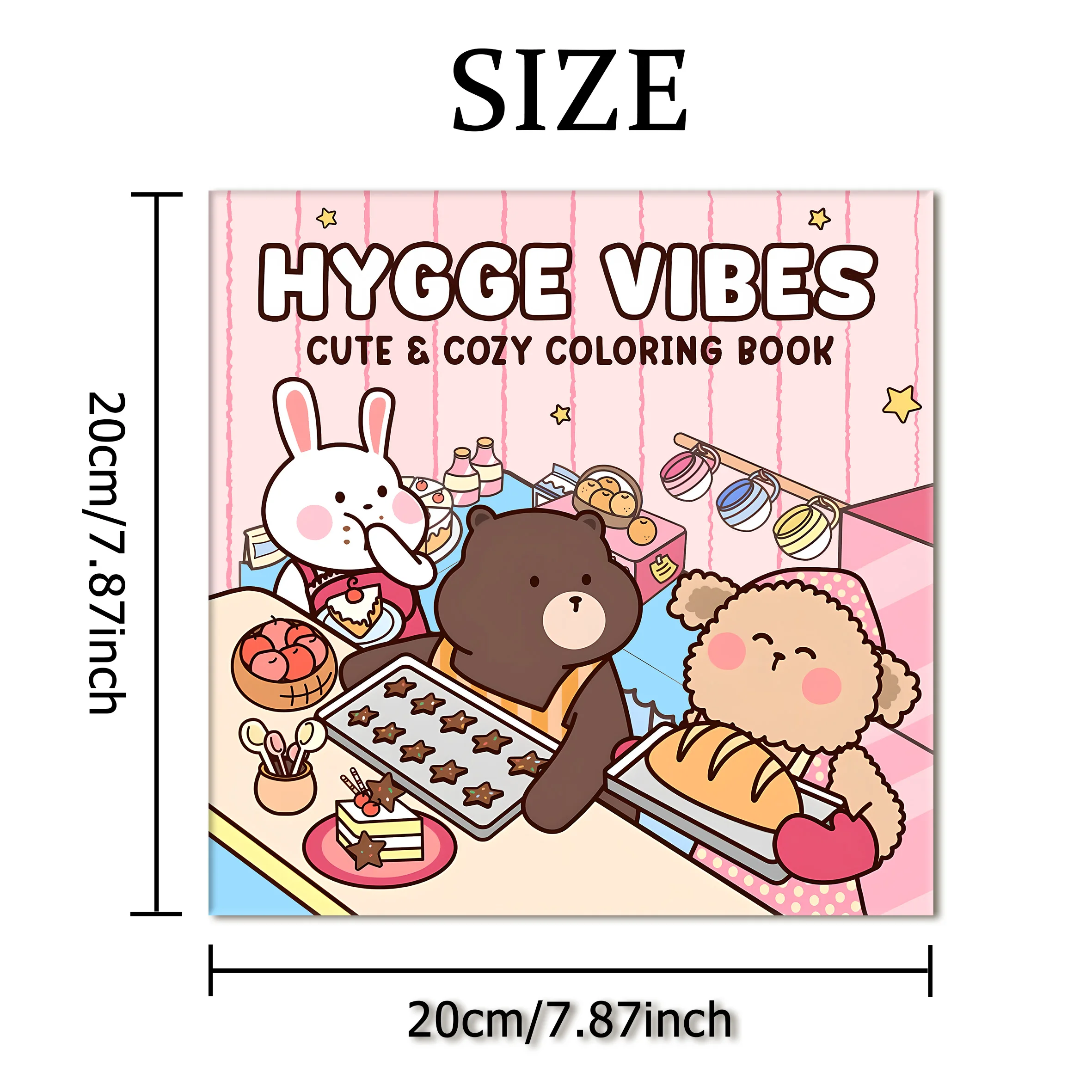 HYGGE VIBES Bold-easy Patterns Coloring Book for Adults Cute Drawing Book Perfect Gift for Party and Birthday
