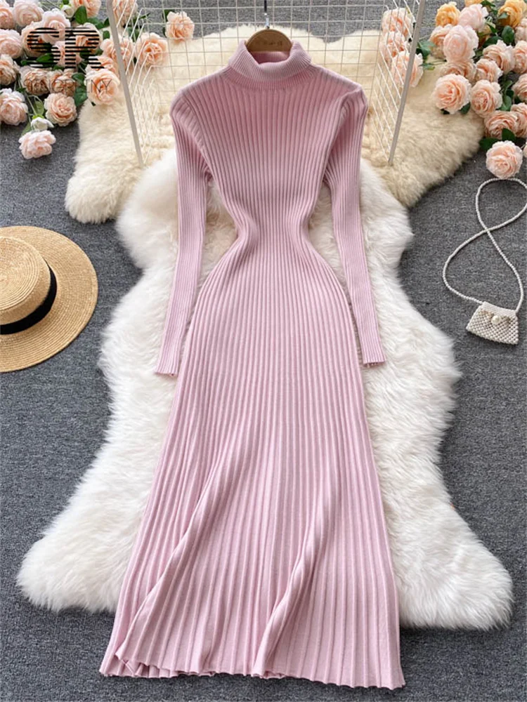 lime green turtleneck dress Elsie Turtleneck Dress in Green Stripe Green Mariner Stripe / 1X