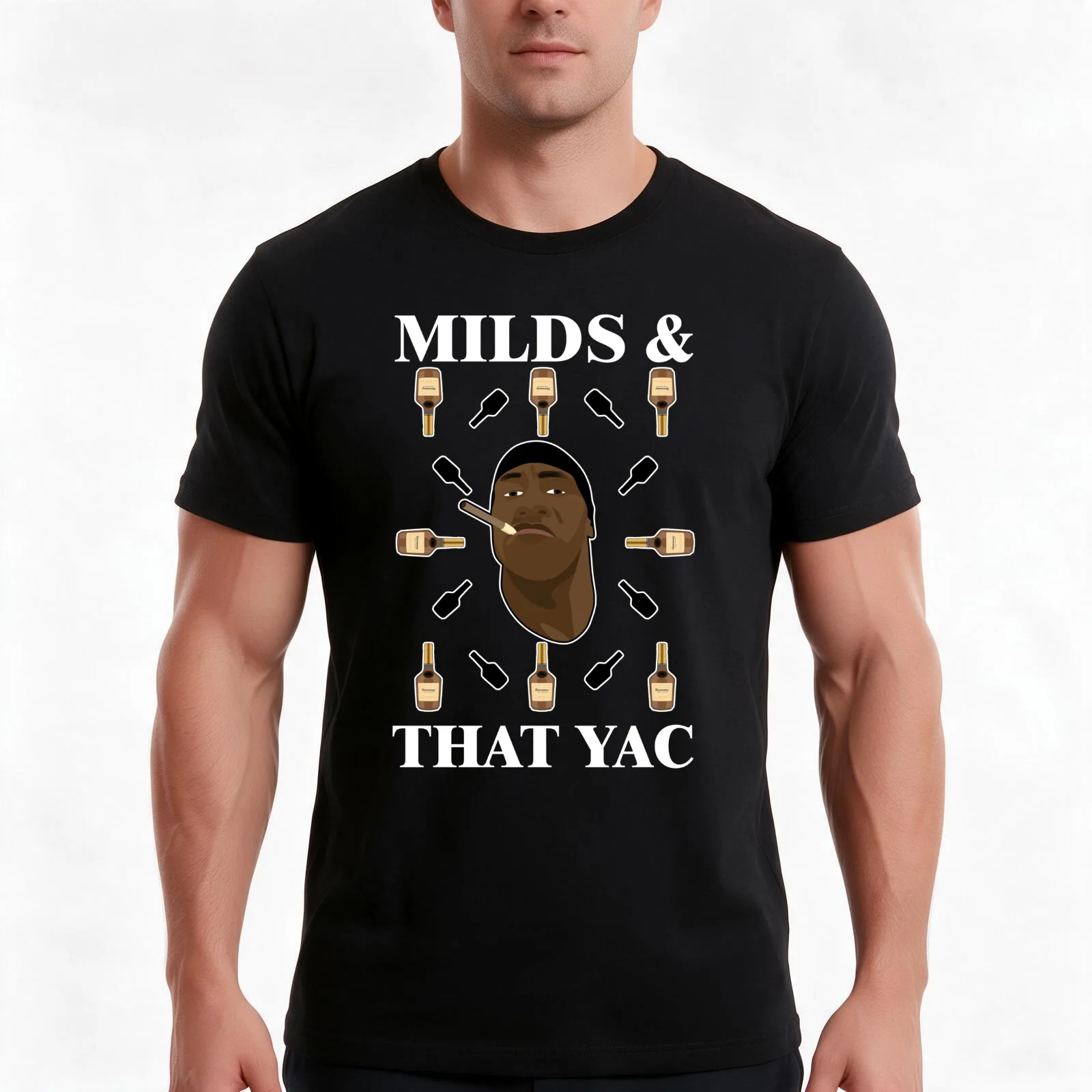 Shannon Sharpe Milds and that Yac (no holiday) T-Shirt, Summer Casual Cotton Tee, Oversized Streetwear Tops, Unisex Men Women